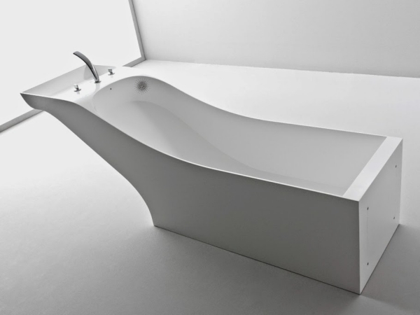 Weiß Designer Waschbecken Formgebung-Armatur Edelstahl Desnahemisfera