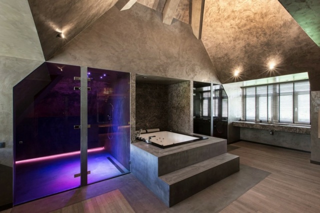  Haus Badewanne freistehend Satteldach