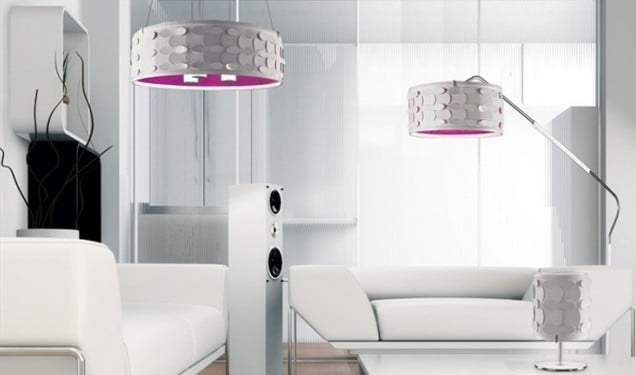 Wohnzimmer Innenraum Beleuchtung-Stehlampe Pendelleuchte-Pink Innenseite