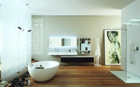 bad-design-holz-boden-ovale-badewanne-