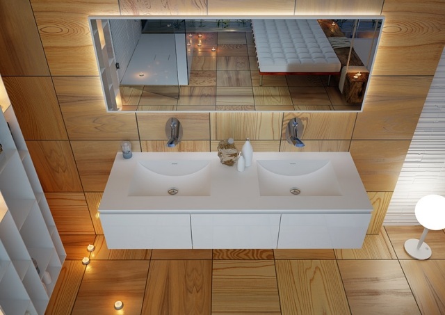 badmöbel kollektion badezimmer moma design holz fliesen wandspiegel hinterbeleuchtung