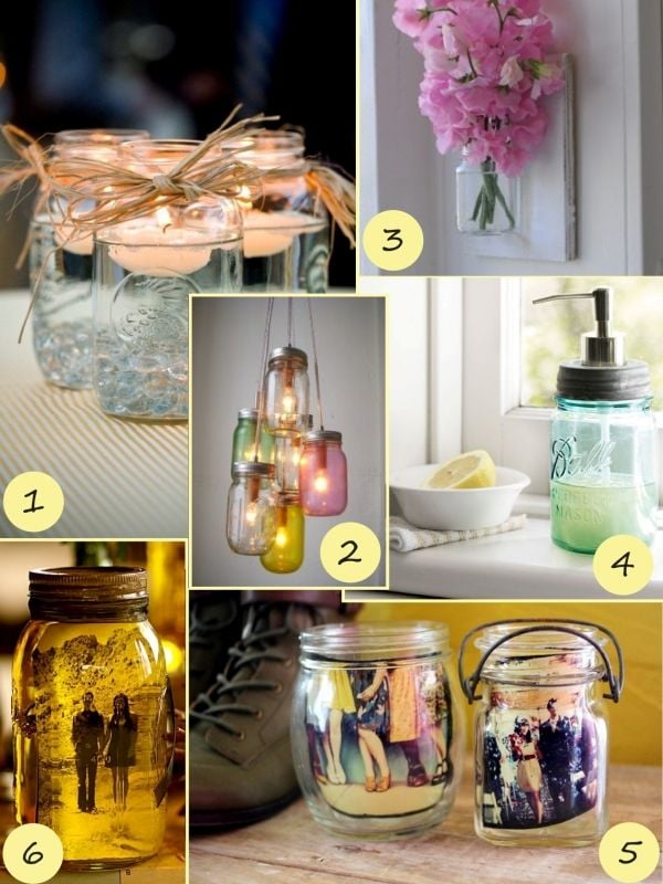 Seifenspender-Kerzenlicht-Photorahmen-Blumen-Einweckglass