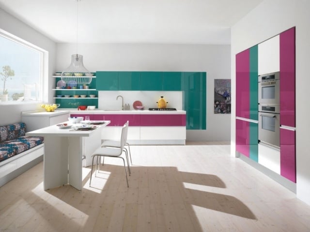 bunte kräftige farbkombinationen moderne küchen colombini casa-italien