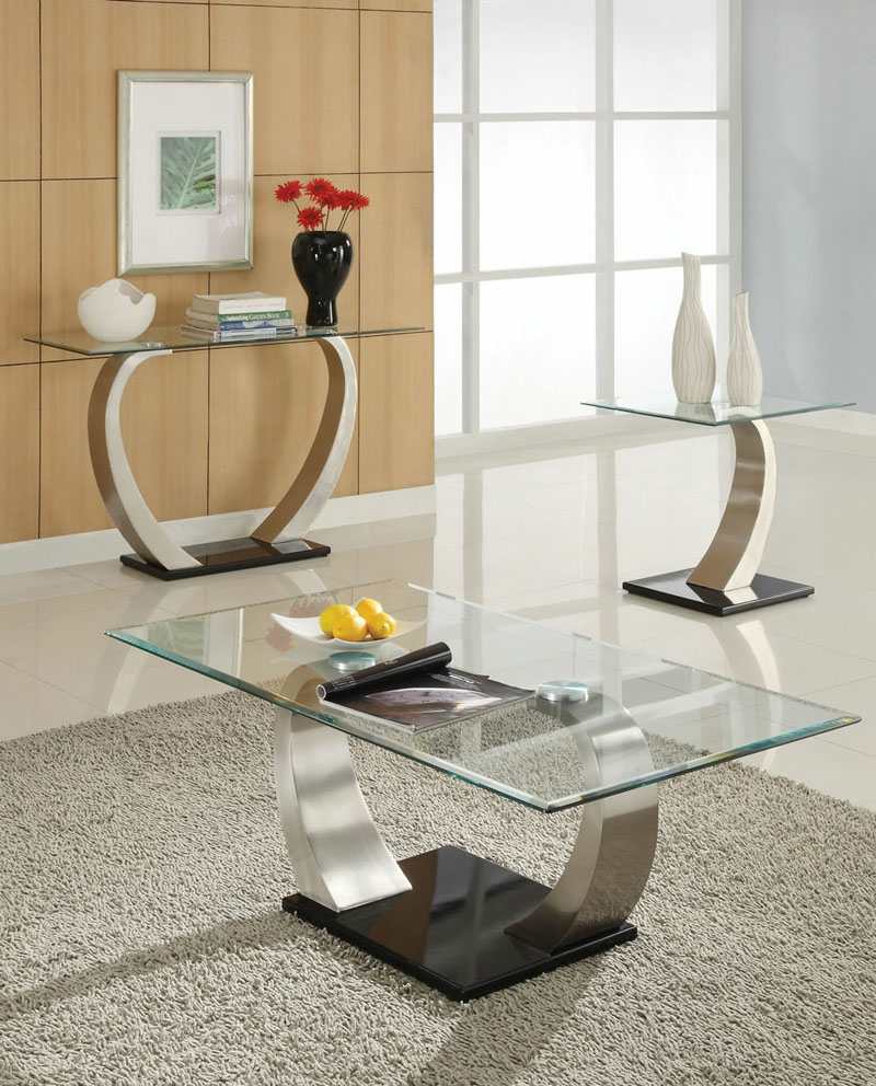 design couchtische glas stahl idee tischplatte wohnzimmer moebel