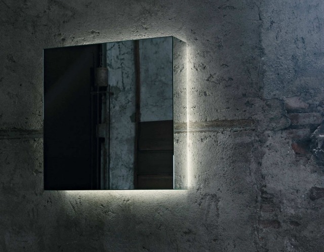 design spiegel beleuchtung wand quadrat form IMASSI Claudio Silvestrin 