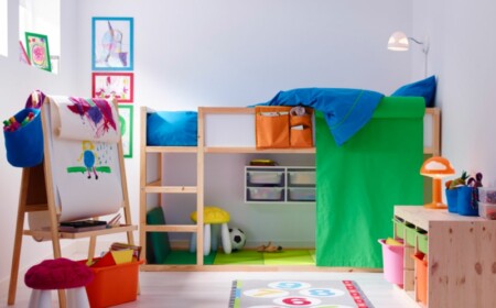 ideen für kinderzimmer hell holz bunt farben skandinavisch ikea