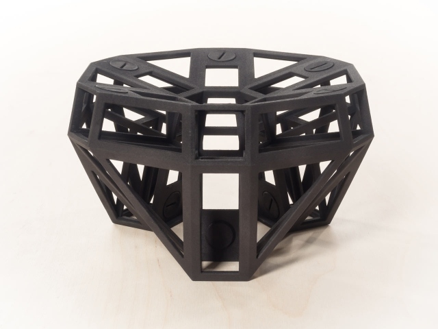 möbel-design verbindungsstücke ausgedruckt-3d schwarz-polyamid