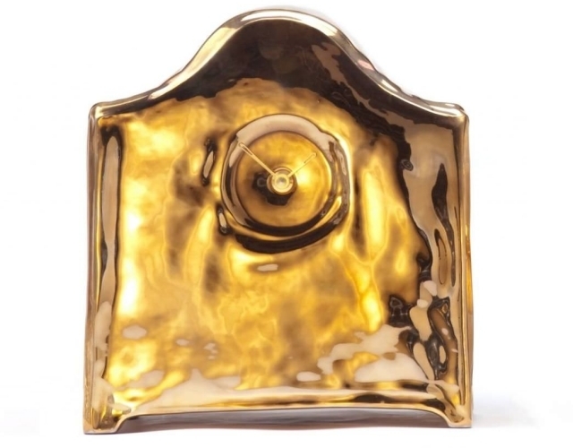 moderne keramik Standuhr Gold-Optik Formgebung original
