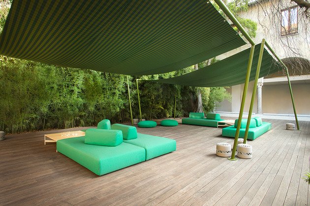 lounge terrasse Outdoor-Möbel 2014 paola lenti kollektion grüne sofas