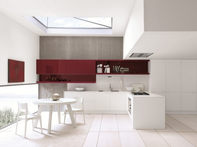 farbkombinationen appetit anregend rot weiß-farben kombinieren küchenraum gestalten