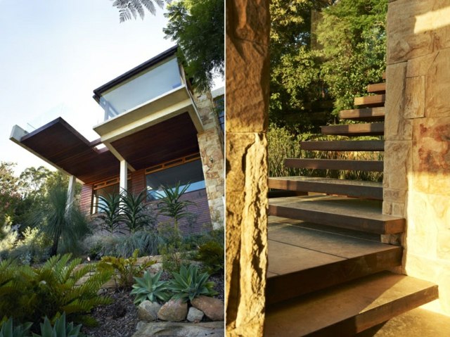 Architektur Stadtvilla Sydney Australien Garten Treppe