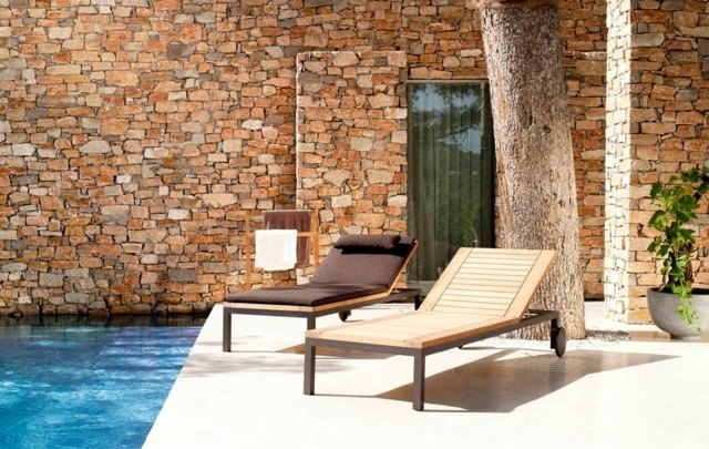 Design Lounge Möbel im Garten Liegestuhl Pool Tribu