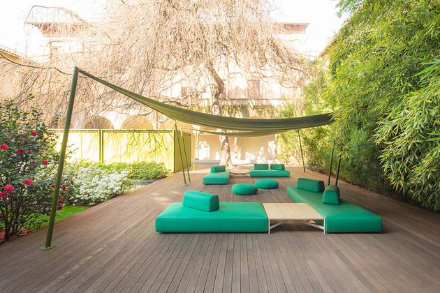 outdoor möbel 2014 paola lenti lounge-sofas-terrasse-gruen