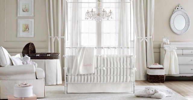 vintage babyzimmer möbel weiß mädchen deko