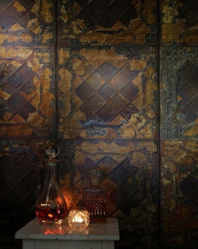 vintage wohnzimmer tapeten ideen alte kacheln imitation brooklyn tins