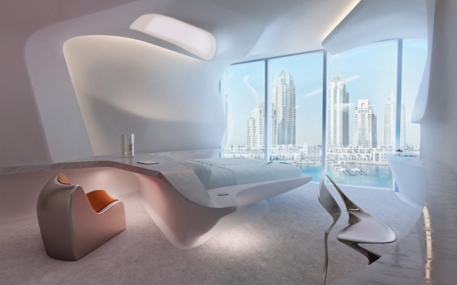 zaha hadid-Opus-Office Tower Hotel-Suiten designer möbel exquisite gestaltung