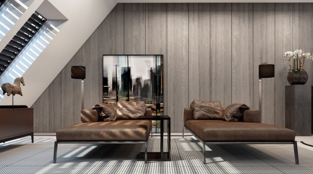 3d-Visualisierung-Dusseldof-Luxus-Penthouse-Wohnung-Schrägdach-Ledersessel