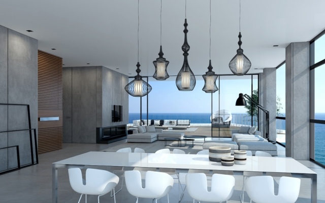 3d visualisierungen-innenarchitektur Wohnturm-Tel Aviv-Penthouse-Panoramafenster design leuchten ando studio