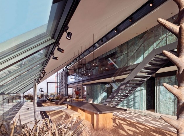 Architektonische-Elemente-geometrisch-Penthouse-Dachterrasse-NEO-Bankside-London
