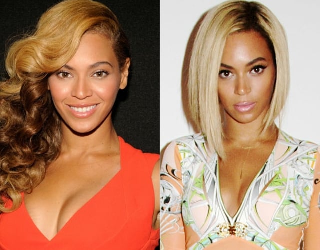 Kurzer-Haarschnitt-Beyoncé-rotes-Kleid