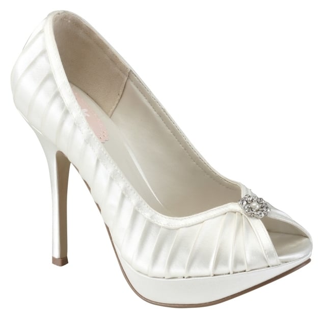 Satine Peep-Toe-Pumps Hochzeitsmode Schuhe für Damen 
