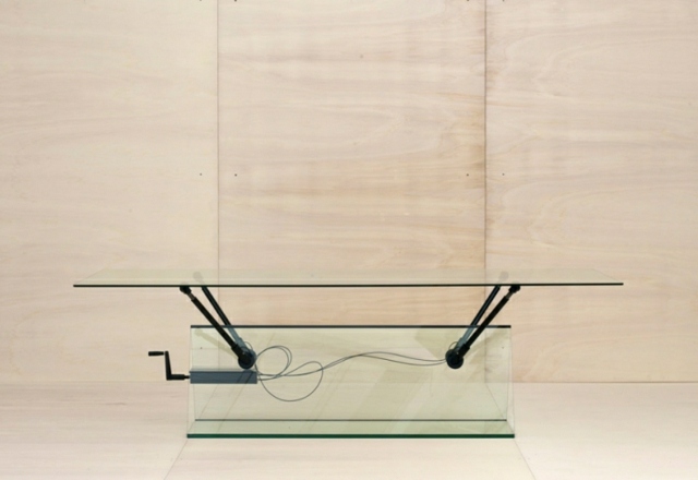 Bürotisch komplett Glas höhenverstellbar modern