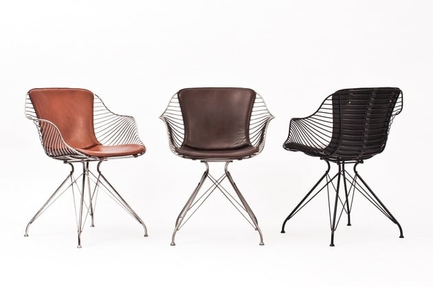 Designer-Stühle-Stahl-Gestell-geschliffen-klar-beschichtet-schwarz-lackiert