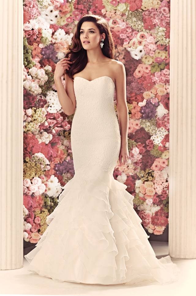 Elegantes-Plissee-Hochzeitskleid-Herzförmiges-Decolette-weiß-mikaella
