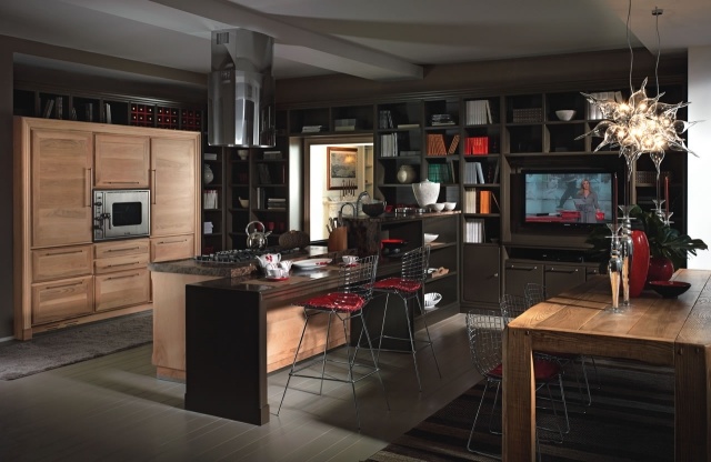 Evita-luxus-Küche-minimalistische-Stühle-glatte-nahtlose-Holz-Oberflächen