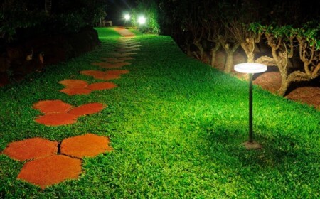Gartenbeleuchtung LED-PMMA Strahler mit Erdspieß-rund -Gartenwege Trittsteine ausleuchten