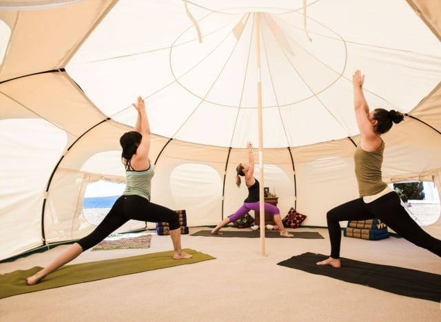 Glamping Zelt Yoga Studio Training durchführen Ideen
