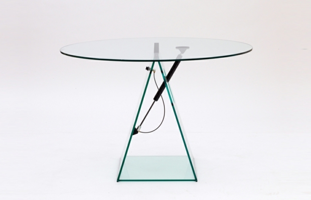 Möbel Design Rundtisch klappbar platzsparend Glasplatte