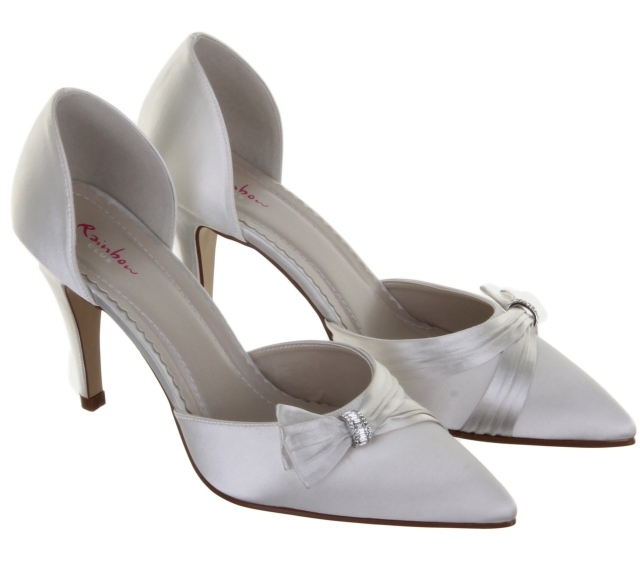 Schöne Schuhe aus Seide-spitze zehen-halboffen Hochzeit Mode Outfit