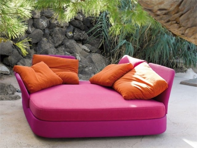 Kräftig pink Sofa-garten lounge cave-design francesco rota 