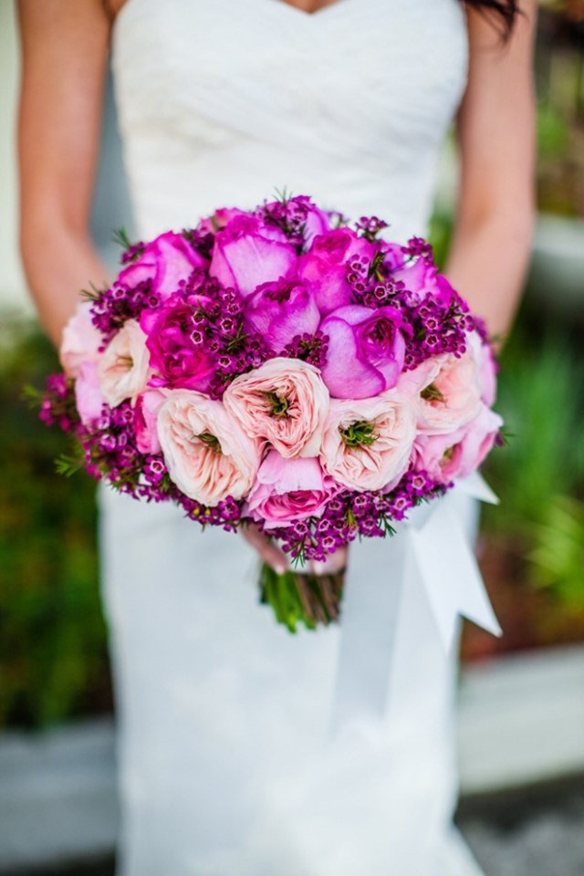 Farben für Strauß-Lila-Purpur Schnittblumen-Duftstrauß aktuelle Brautmode-2014