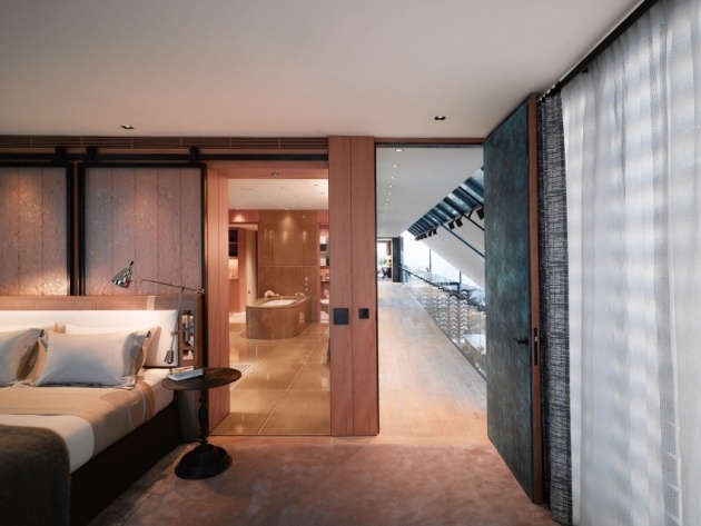 Luxus-Schlafzimmer-separates-Bad-Duplex-Penthouse-Wohnung-London