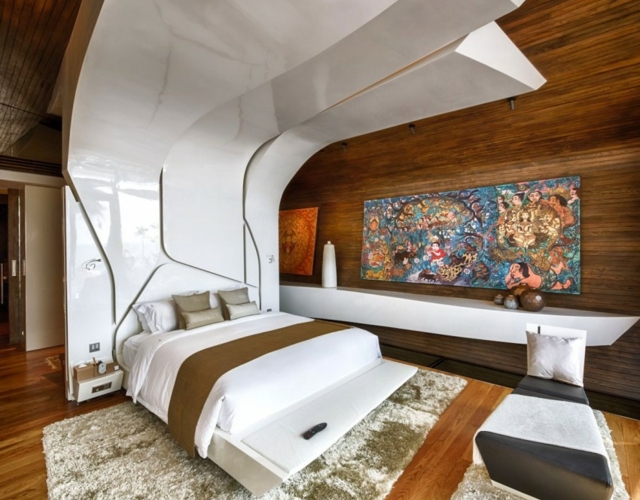 Flauschiger-Teppich-Gemälde-Nachtisch-Luxus-Ferienhaus