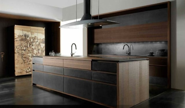 Küchenfronten dunkle Farbe Braun Schwarz mattiert Toncelli
