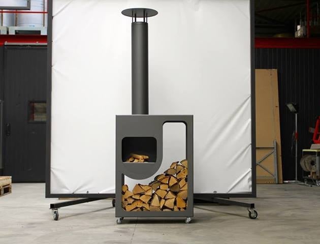 Metall-Feuerstelle-Feuerkorb-Stauraum-für-Brennholz-Garten-Ausstattung