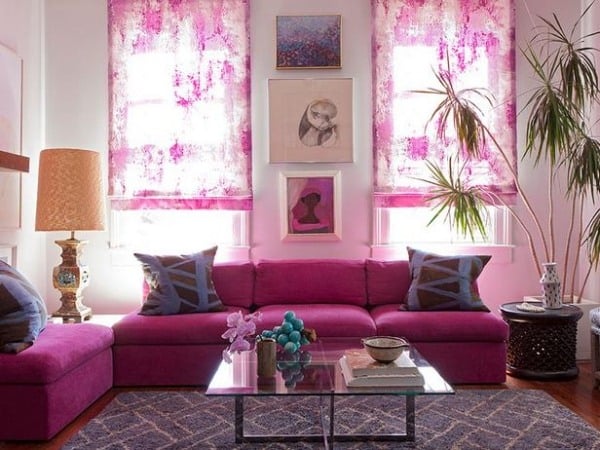 Moderne-Mischung-Purpurrot-Violett-Pink-wohnzimmer-farbgestaltung-2014