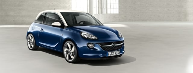 Opel adam exterieur blau dach weiß