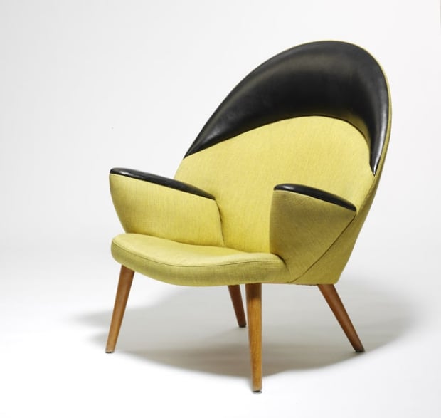 PP-Mobler Stühle Design-Klassiker gelb-Peacock Sessel Holz 1947