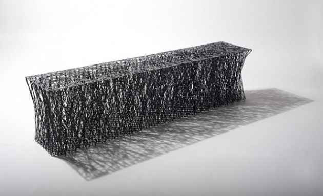 Möbeldesign Rami-Serie Sitzbank schwärzlich-glänzende-Carbon Fasern