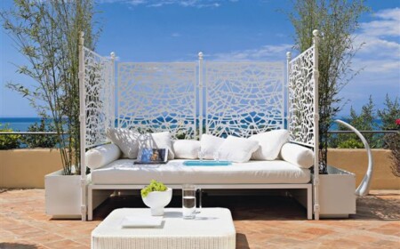 Outdoor Rankgitter Caprice aus dekorativen Eisenplatten Lounge-Daybed