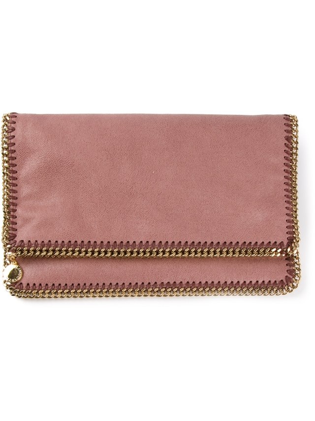 STELLA-MCCARTNEY-clutch-ketten-kanten-genaeht-rosa Designer-Handtaschen 2014