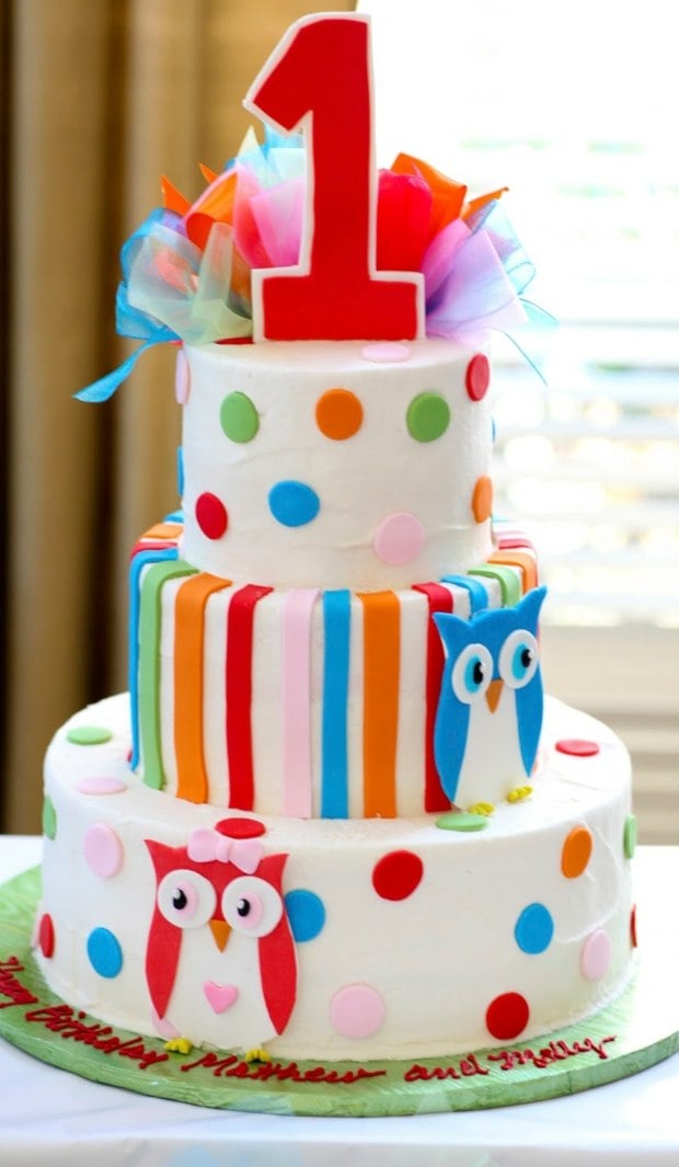 Torte Eulen Motive schöne Überraschung Baby Geburtstagsparty organisieren