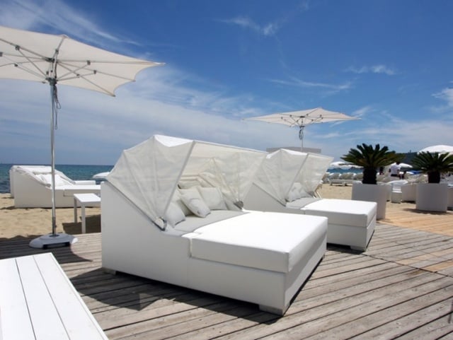 Weiß Daybed-Igloo mit Sonnenschutz-ST Barth-design für außenbereich-SERENITE LUXURY