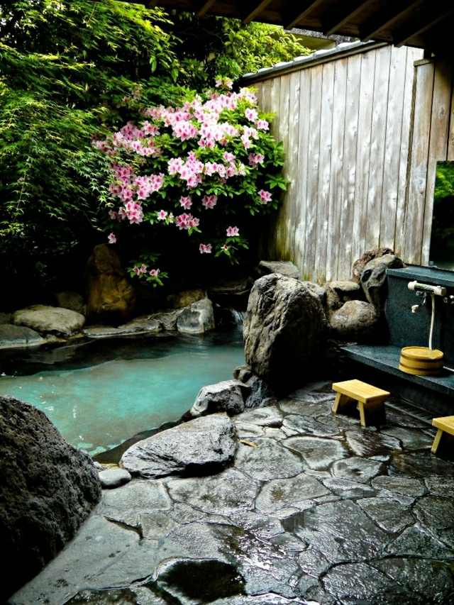 Zen japanischen Garten gestalten künstlich Garten Stein Terrasse