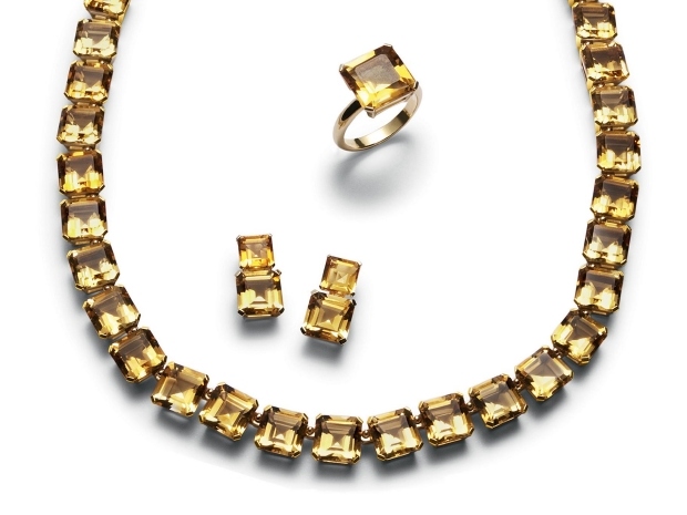 d-&-g-luxus-schmuck-damen-kollektion-2014-gold-ringe-halskette-ohrringe-citrin-edelsteine