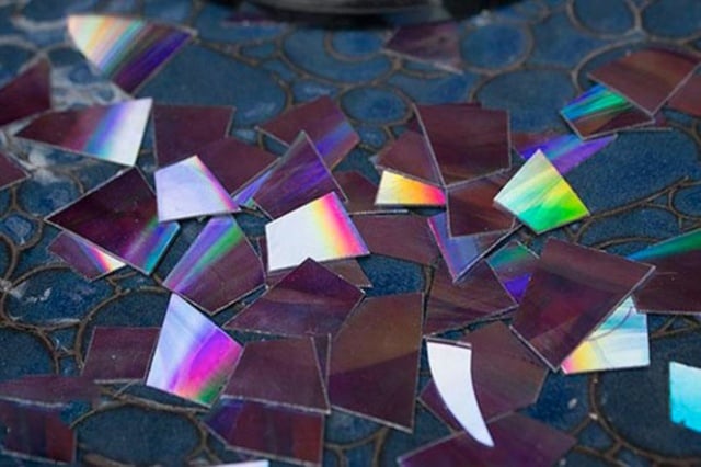 deko selber machen cd stücke mosaik